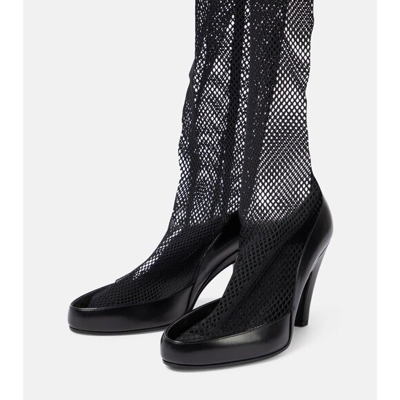 The Row Sock Pumps in Black Leather Mesh 39 9 With Box New Womens Boots - Picture 15 of 17